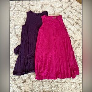 Two Time and Tru Vibrant Purple and Pink swing dresses with pockets!